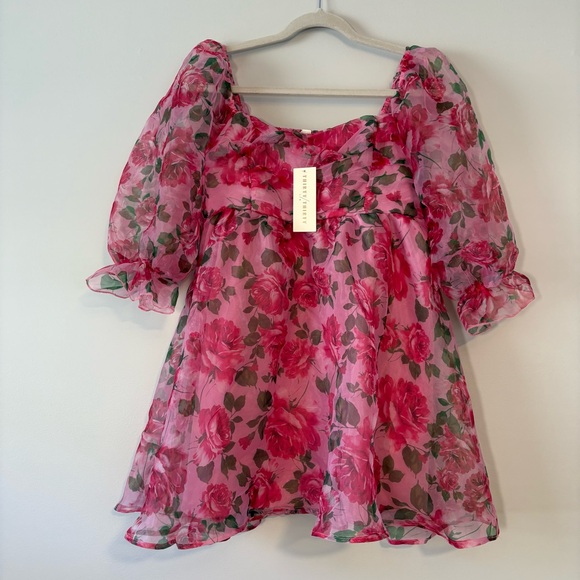 Thirty Thirty - Pink Floral Mini Dress - Picture 2 of 7